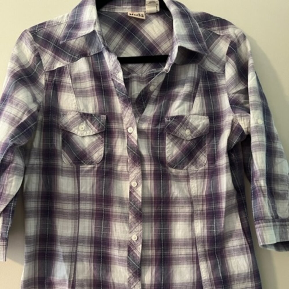 Purple Women's Plaid Shirt